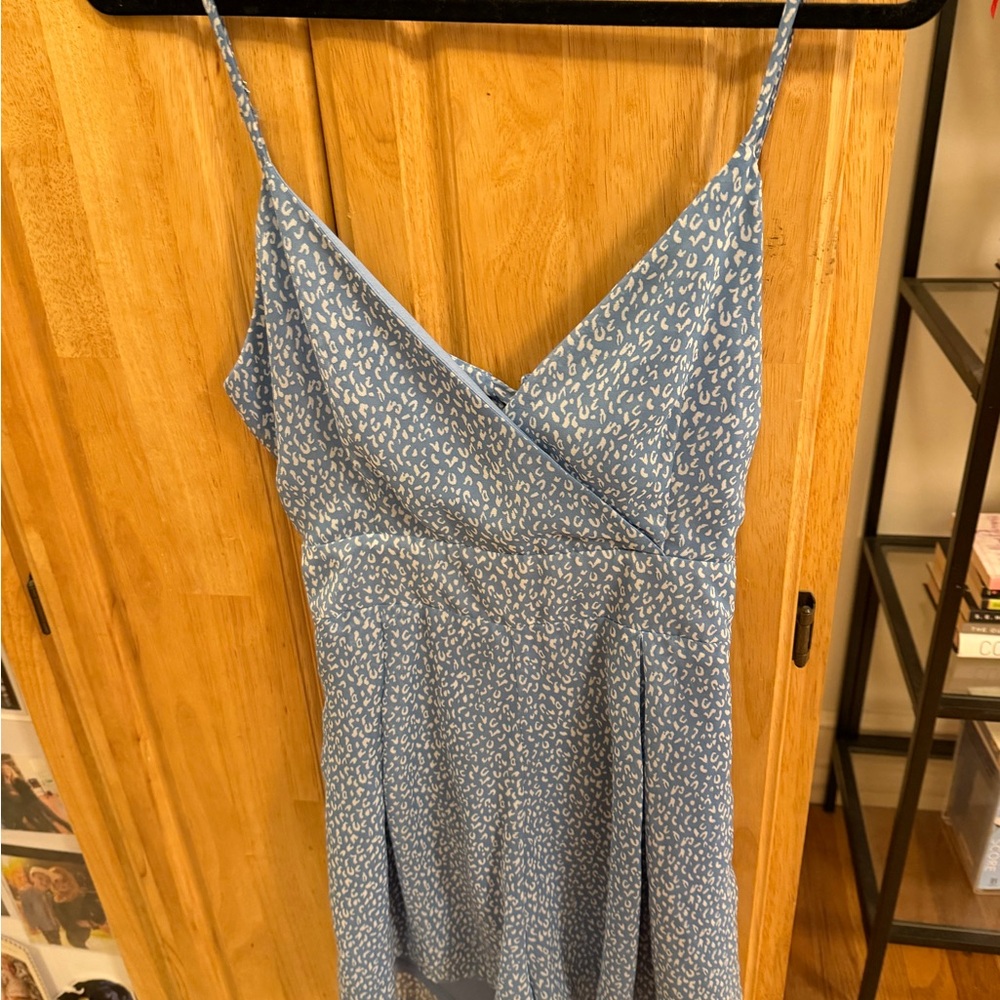 Blue Spaghetti Strap romper